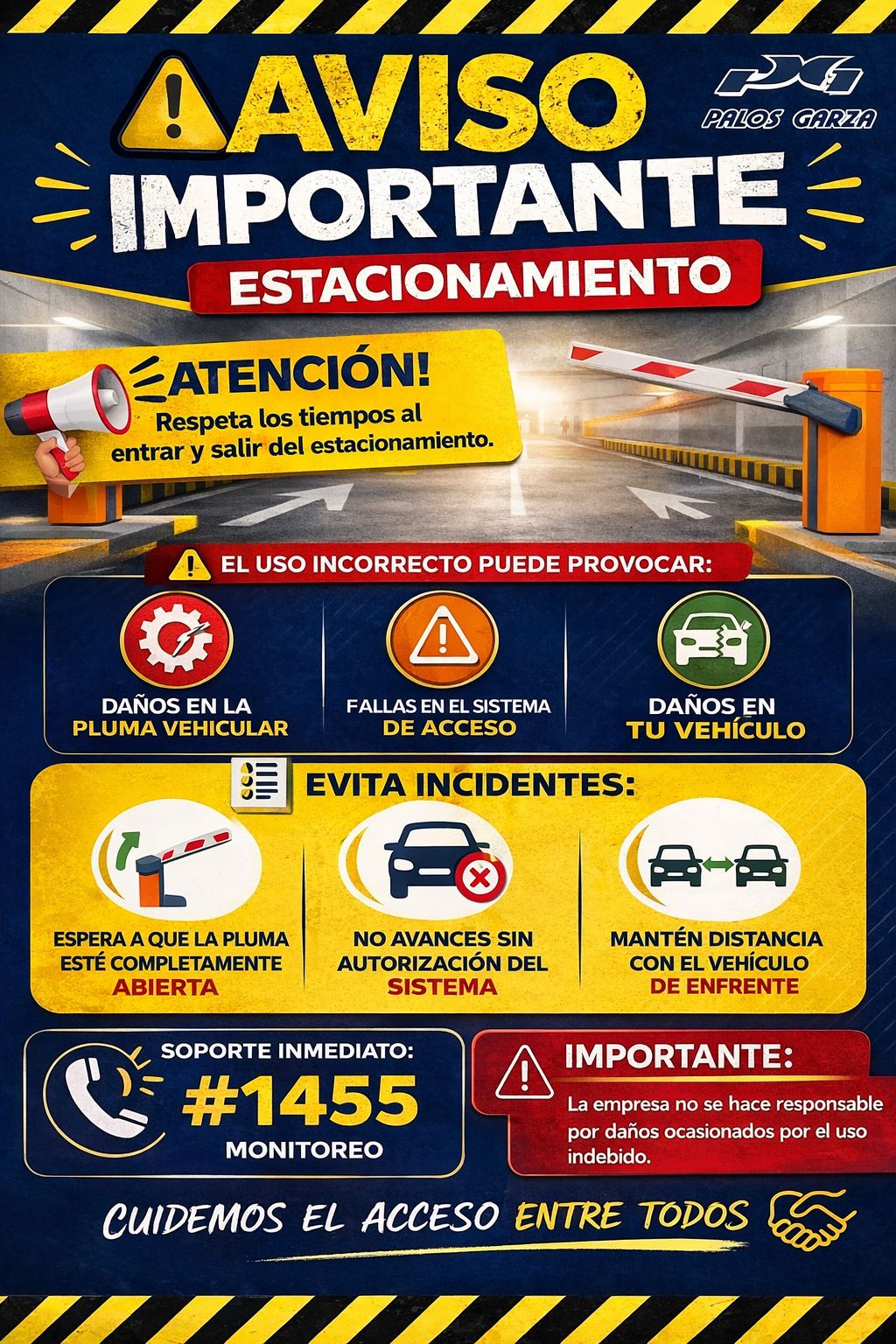 Aviso importante estacionamiento